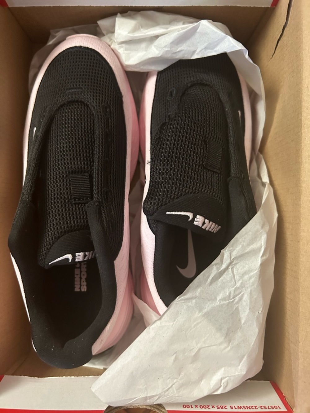 Nike Kids Black and Pink Slip-On Sneakers